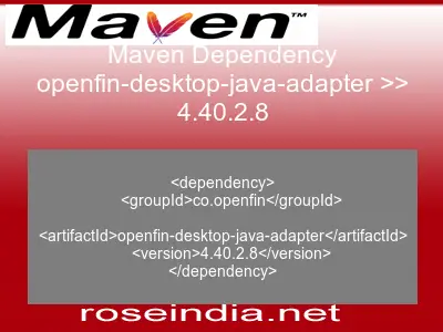 Maven dependency of openfin-desktop-java-adapter version 4.40.2.8