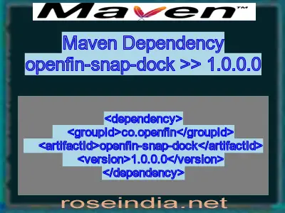 Maven dependency of openfin-snap-dock version 1.0.0.0