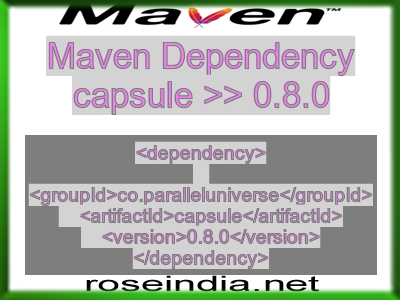 Maven dependency of capsule version 0.8.0