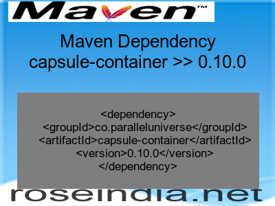 Maven dependency of capsule-container version 0.10.0