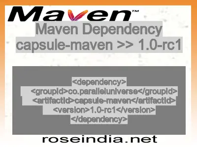 Maven dependency of capsule-maven version 1.0-rc1
