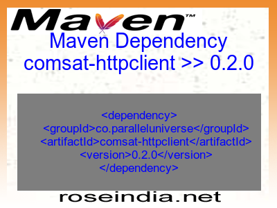 Maven dependency of comsat-httpclient version 0.2.0