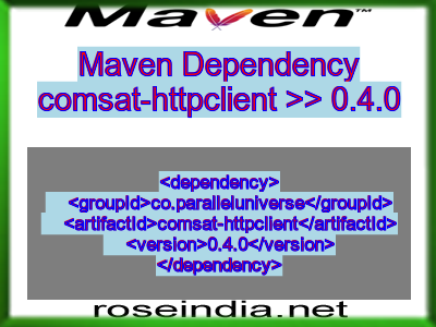 Maven dependency of comsat-httpclient version 0.4.0