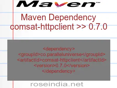 Maven dependency of comsat-httpclient version 0.7.0