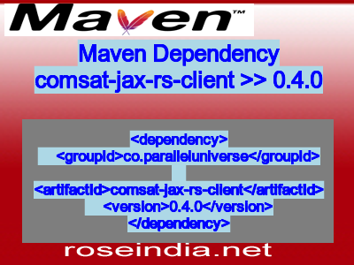 Maven dependency of comsat-jax-rs-client version 0.4.0