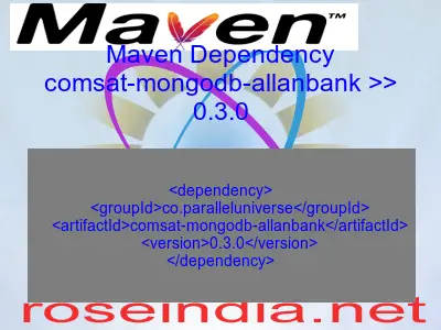 Maven dependency of comsat-mongodb-allanbank version 0.3.0