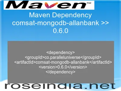 Maven dependency of comsat-mongodb-allanbank version 0.6.0