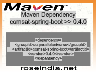 Maven dependency of comsat-spring-boot version 0.4.0