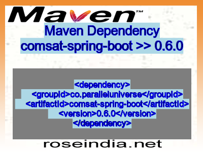 Maven dependency of comsat-spring-boot version 0.6.0