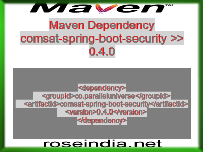 Maven dependency of comsat-spring-boot-security version 0.4.0
