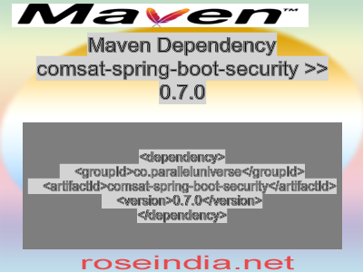 Maven dependency of comsat-spring-boot-security version 0.7.0