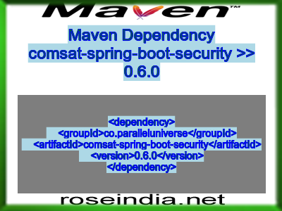 Maven dependency of comsat-spring-boot-security version 0.6.0