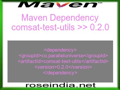 Maven dependency of comsat-test-utils version 0.2.0