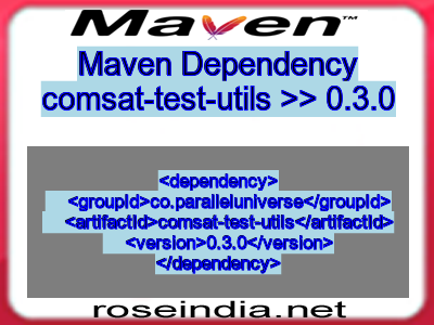 Maven dependency of comsat-test-utils version 0.3.0