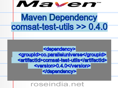 Maven dependency of comsat-test-utils version 0.4.0