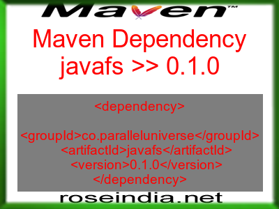 Maven dependency of javafs version 0.1.0