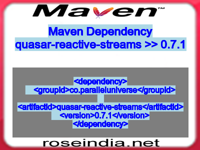 Maven dependency of quasar-reactive-streams version 0.7.1
