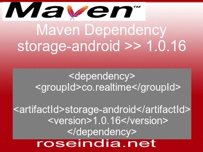 Maven dependency of storage-android version 1.0.16