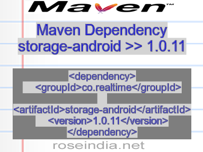 Maven dependency of storage-android version 1.0.11