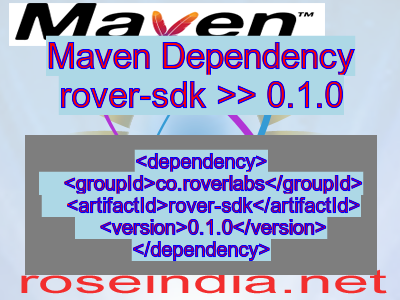 Maven dependency of rover-sdk version 0.1.0