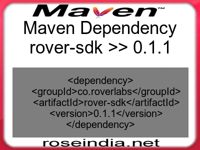 Maven dependency of rover-sdk version 0.1.1