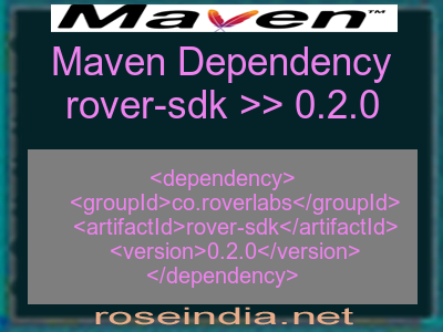 Maven dependency of rover-sdk version 0.2.0