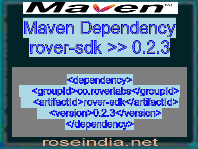 Maven dependency of rover-sdk version 0.2.3