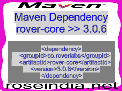 Maven dependency of rover-core version 3.0.6