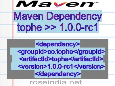 Maven dependency of tophe version 1.0.0-rc1
