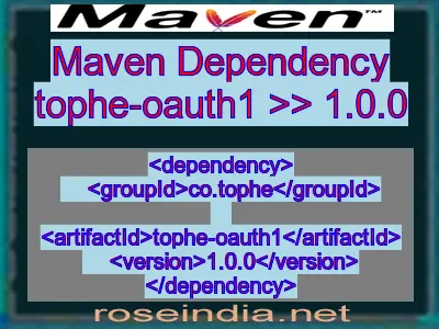 Maven dependency of tophe-oauth1 version 1.0.0