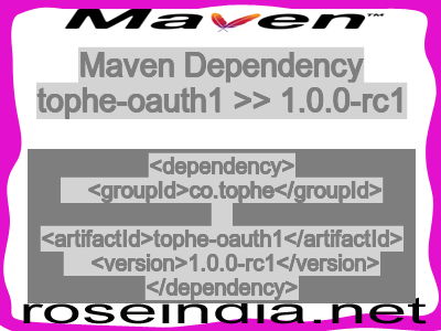 Maven dependency of tophe-oauth1 version 1.0.0-rc1
