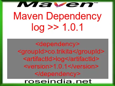Maven dependency of log version 1.0.1