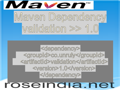Maven dependency of validation version 1.0