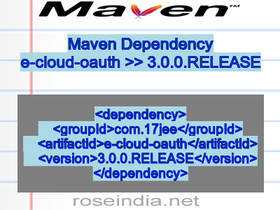 Maven dependency of e-cloud-oauth version 3.0.0.RELEASE