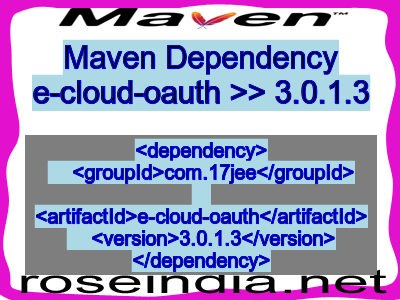 Maven dependency of e-cloud-oauth version 3.0.1.3