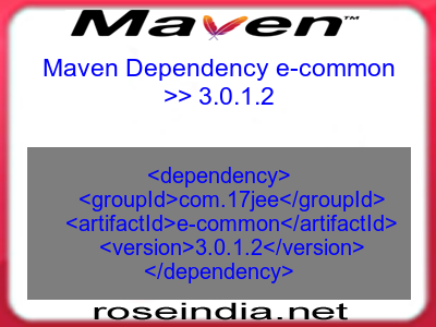 Maven dependency of e-common version 3.0.1.2