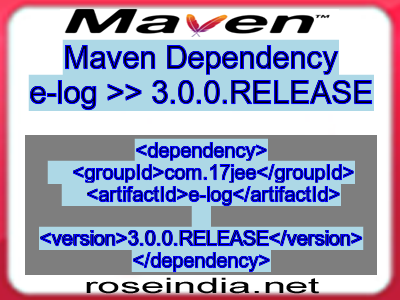 Maven dependency of e-log version 3.0.0.RELEASE