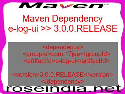 Maven dependency of e-log-ui version 3.0.0.RELEASE