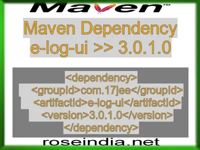 Maven dependency of e-log-ui version 3.0.1.0