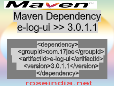 Maven dependency of e-log-ui version 3.0.1.1