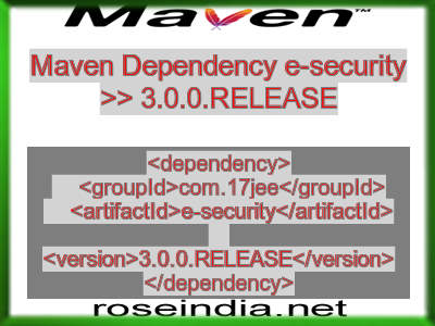 Maven dependency of e-security version 3.0.0.RELEASE