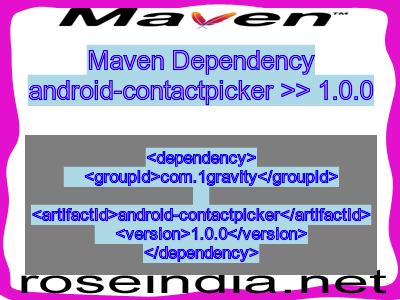 Maven dependency of android-contactpicker version 1.0.0