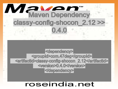 Maven dependency of classy-config-shocon_2.12 version 0.4.0