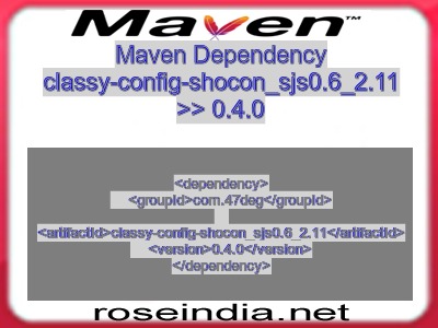 Maven dependency of classy-config-shocon_sjs0.6_2.11 version 0.4.0
