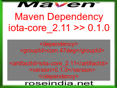 Maven dependency of iota-core_2.11 version 0.1.0