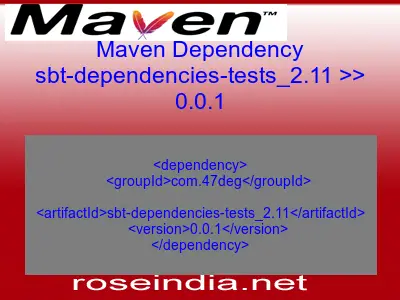 Maven dependency of sbt-dependencies-tests_2.11 version 0.0.1