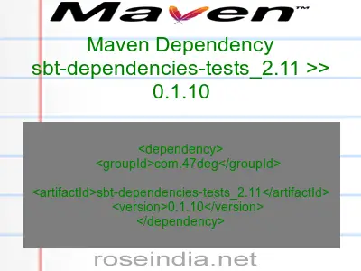 Maven dependency of sbt-dependencies-tests_2.11 version 0.1.10