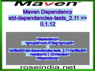 Maven dependency of sbt-dependencies-tests_2.11 version 0.1.12