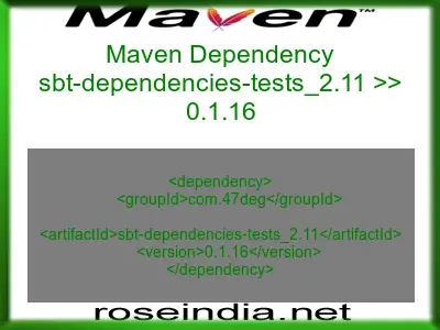 Maven dependency of sbt-dependencies-tests_2.11 version 0.1.16