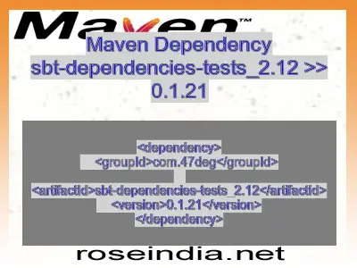 Maven dependency of sbt-dependencies-tests_2.12 version 0.1.21